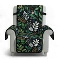 thumbnail image 6 of TSOVTHRID Plant Leaf Print Recliner Chair Covers Stretch Chair Covers for Electric Recliner Non Slip Washable Recliner Protector 1 Seat Sofa Cover Furniture Protector with Pocket for Pets, 6 of 7