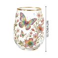 thumbnail image 2 of Garden Hummingbird Morning Bliss Glass Tea Cup, Elegant Gold Rimmed Glassware with 14 Oz, Clear Cup for Loose Leaf, Nature Art Decorative Tumbler Gift for Women Mom Wife (Butterfly ), 2 of 2