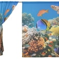 thumbnail image 3 of GZHJMY Tube Coral and Turtle Sheer Window Curtain Panel Drape 55x84 Inch for Living Room Bedroom Kids Room 2 Piece Home Decor, 3 of 4