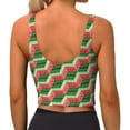 thumbnail image 3 of Lsque Geometric Watermelon Printed Women'S Sports Bra, Compression, Moisture Wicking, High-Impact Sports Bra For Women,Supportive sports bra-Medium, 3 of 9