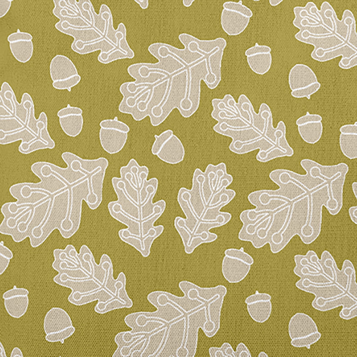 16" x 16" Simply Daisy Leaves and Acorns Polyester Accent Pillow, Muted Gold Qty 1