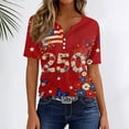 thumbnail image 5 of Women's 250th America Anniversary Casual Printed V Neck T-Shirt USA Flag Tee 250 Years of Freedom Shirt, 5 of 7