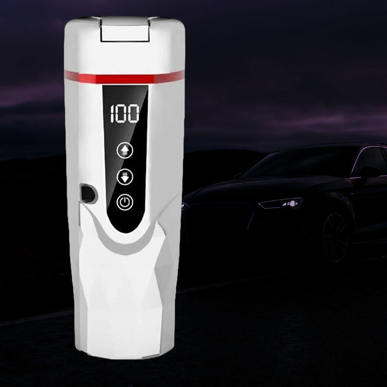 Baoblaze Car Heated Mug 12V 24V Travel Coffee Mug Display Car Electric Kettle for Tea White