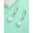 thumbnail image 5 of Vesitim Opal Earrings for Women Sterling Silver Teardrop Solitaire Dangle Drop Earring Birthstone Jewelry Gift Created White Opal, 5 of 7