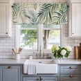 thumbnail image 2 of Palm Leaf Farmhouse Short Window Curtain Valances, Green Tropical Plant Summer Botanical Rod Pocket Kitchen Valances for Living Room Bedroom Bathroom Cafe 60" x 18", 2 of 8