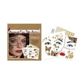 thumbnail image 3 of Steampunk Face Tattoos for Halloween Makeup Accessories - 2 Fake Tattoo Stickers with Gold Rhinestone Face Gems for Women Men Adults Kids, 3 of 9