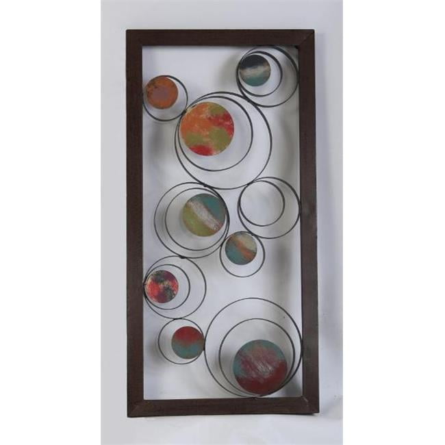 Framed Abstract Circles Metal Wall Art Single Version One Walmart