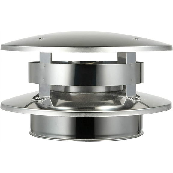 Flat Top Rain Cap for 6" Diameter 304 Stainless Steel All Fuel Class-A Double Wall Insulated Chimney Pipe