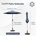 thumbnail image 2 of Domi Outdoor Living Dia.7.5FT Patio Umbrella with Push Button Tilt and Crank, UV Protection Waterproof Market Sun Umbrella for Garden, Deck, Backyard, Pool ，Navy Blue, 2 of 8