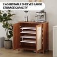thumbnail image 5 of Rattan Buffet Storage Cabinet, Sideboard Kitchen Wood Cupboard Storage Cabinet with Adjustable Shelves, Entryway Table for Dining Living Room, 5 of 7