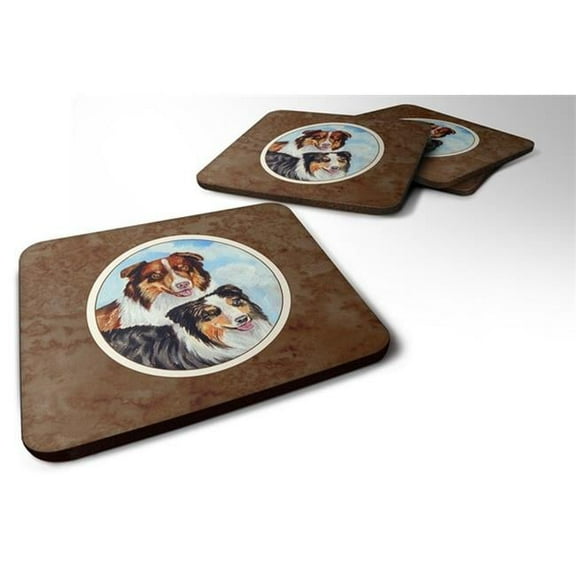 Australian Shepherd What a pair Foam Coaster, Set of 4