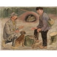 thumbnail image 2 of Tadeusz Makowski 14x12 Gold Ornate Wood Frame and Double Matted Museum Art Print Titled - Conversation with a Hunter (1925), 2 of 4