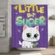 thumbnail image 1 of Cortina de ducha Superkitties con diseño de dibujos animados, con 12 ganchos, impermeable, lavable, de poliéster, para decoración del baño, 72 x 72 pulgadas, plancha, 1 of 1