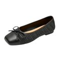 thumbnail image 2 of Willtoo Women’s Bow Decor Square Toe Ballet Flats, Woven Slip‑On Casual Dress Flats Lightweight Low‑Heel Walking ShoesNon Slip Daily Business Work Shoes, 2 of 5
