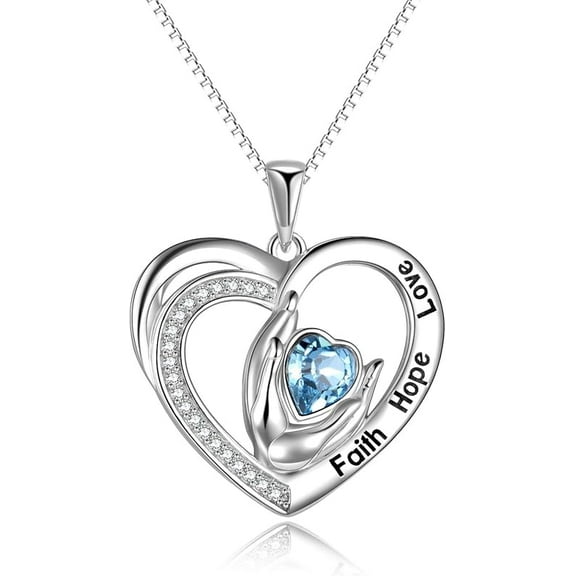 Heart Necklace for Women 925 Sterling Silver Rose Flower Necklace I Love You Necklace Heart Jewelry
