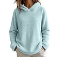 thumbnail image 5 of fatyb Sherpa Pullover Womens Fuzzy Fleece Hoodies Casual Long Sleeve Double Fleece Hooded Sweatshirt, 5 of 7