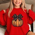 thumbnail image 6 of Wilark Girls Halloween Sweatshirts Fall Winter Long Sleeve Crew Neck Fleece Warm Kids Festival Tops Red 2, 6 of 7