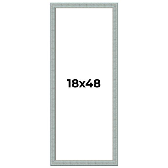 18x48 Frame Blue Teal Distressed Solid Wood Picture Frame | 1.625 Inch Moulding Width | Sonoma Blue