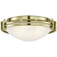 thumbnail image 4 of Possini Euro Design Deco Modern Ceiling Light Flush Mount Fixture 12 3/4" Wide Warm Brass 2-Light Satin White Glass for Bedroom Kitchen Living Room, 4 of 5