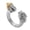 Silver Gold, variant on Pixiu Open Ring for Men Women Lucky Feng Shui Rings Stainless Steel Band Symbol of Protection and Fortune Silver Gold Size 11