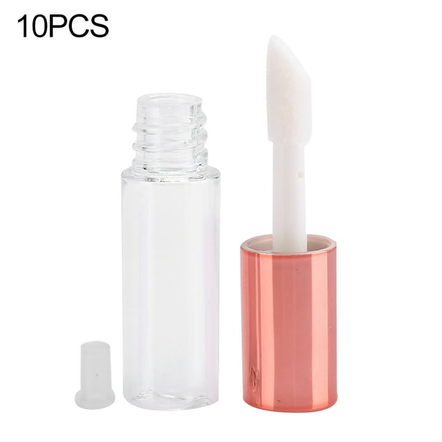 Lip Gloss Tubes Container, Rose Gold Refillable Lip Gloss Tube With Bottle Stopper For Lip Samples For Homemade Lip Balm