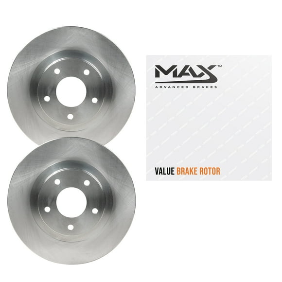 Max Advanced Brakes - Front Brake Rotor Set for 1995-1997 Toyota Previa, OE-Style Replacement Front Rotors, Best Value
