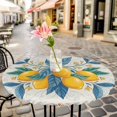 thumbnail image 6 of Round Fitted Tablecloth,Summer Watercolor Lemon Circle Table Cover Waterproof Table Cloth with Elastic Edge,Vintage Medieval Pattern Outdoor Tablecloths for Kitchen Picnic 55-60in, 6 of 9
