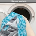 thumbnail image 6 of Blue Dog Crate Cover, Geometric Pattern with Triangles in Oceanic Winter Colors Abstract Mosaic, Easy to Use Pet Kennel Cover for Dogs, 35" x 23" x 27", Blue Sky Blue Pale Blue, by Ambesonne, 6 of 6
