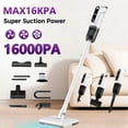 thumbnail image 6 of 16000Pa cordless wet/dry vacuum mop with self-cleaning and low noise. 3 modes & multi-angle brush. Ideal for floors, rugs, cars and pet hair. Black & white available., 6 of 11