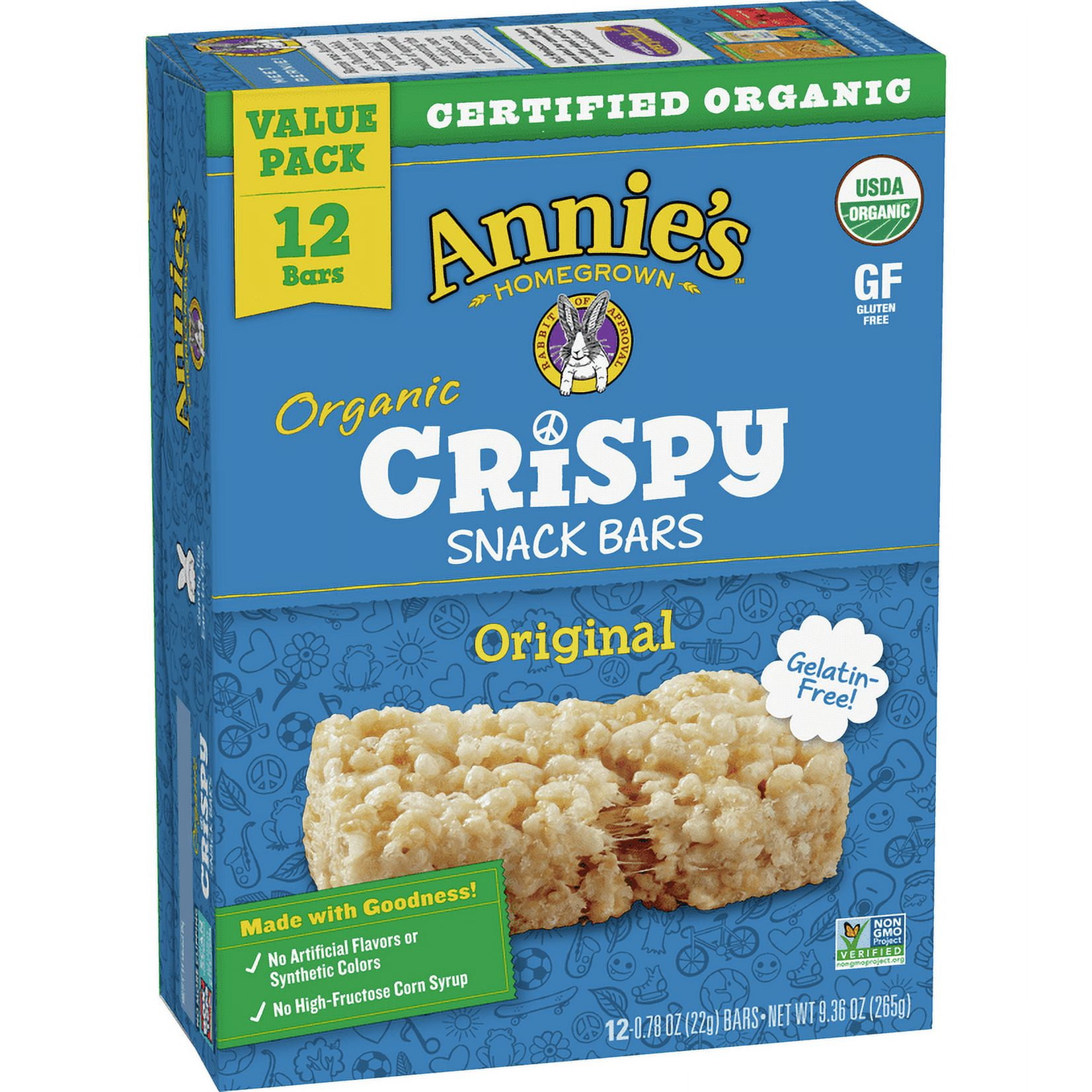 Annie's Organic Birthday Cake Crispy Snack Bars, Gluten Free, 5 Bars, 3.9  oz. at Whole Foods Market