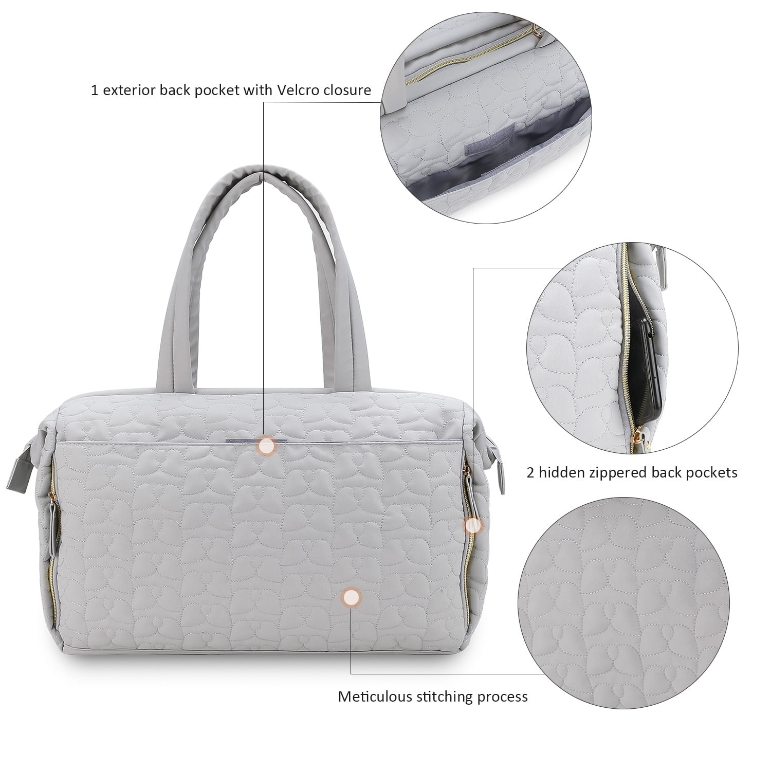 Sunyuer Diaper Bag Tote, Quilted Mommy Bag Function Large Capacity Maternity Bag with Shoulder Strap Wet Pocket
