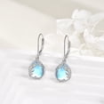 thumbnail image 2 of April Daisy Moonstone Birth Flower Filigree Teardrop Drop Dangle Earrings Sterling Silver Leverback Earrings Jewelry, 2 of 6