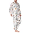 thumbnail image 2 of Sikiie Fall Rabbit Mens Pajama Set, Soft Warm Long Sleeve Sleepwear, Cozy Button-Down Pjs for Men-Small, 2 of 7