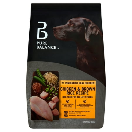 Pure Balance Chicken & Brown Rice Recipe Dry Dog Food, 15 lbs