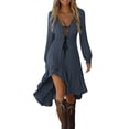 thumbnail image 3 of Vetsdori Long Sleeve Midi Dresses for Women Party Semi Formal Dresses Lace V-Neck,Casual Evening Gown Ladies Dress, 3 of 9