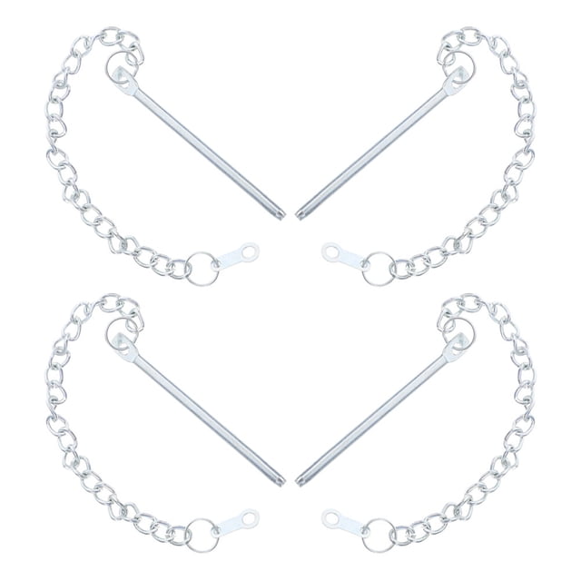 Minkissy 4 Pcs Chaîne à Goupille pour Parasol d'Extérieur Accessoire Plaqué Argent Résistant aux Intempéries Pièces de Patio