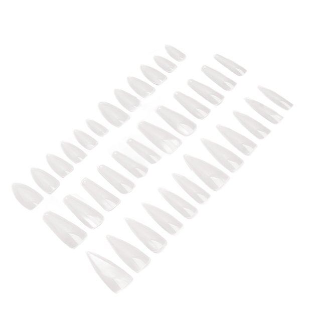 Consejos de gel de uñas, Umas Artificiales affín Largo y Almond Stiletto Ligero Transparente Esfrosto para Salón de Umas para Manicurista