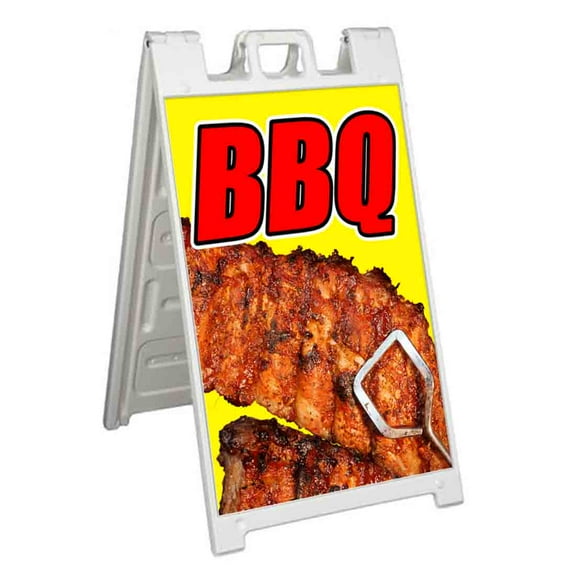 BBQ (24" X 36") Standard A-Frame Signicade, Includes Decal Applied To Stand