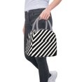 thumbnail image 7 of Insulated Lunch Tote Bag Black And White Stripes Lunch Bag for Women Men Light Grey, 7 of 7