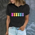 thumbnail image 2 of Plebaso T-Shirts de Pâques pour Femmes Manches Courtes Imprimés Graphiques Hauts Été Décontractés Amples, 2 of 6