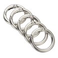 thumbnail image 1 of GFDYREE 28x20x4mm Spring Gate O Rings, 5 Pack Round Snap Clip Zinc Alloy for Keyrings Buckle, Silver, 1 of 5