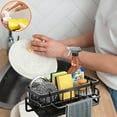 thumbnail image 5 of Sponge Holder for Kitchen Sink, Self Drain Rust Resistant Kitchen Sink Organizer with Removable Dishcloth Rack, Soap Dispenser Brush Holder Storage for Bathroom and Counter, Black, 5 of 6