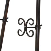 DecMode 25 x 70 Black Metal Tall Adjustable Floor 3 Tier Scroll Easel, 1-Piece