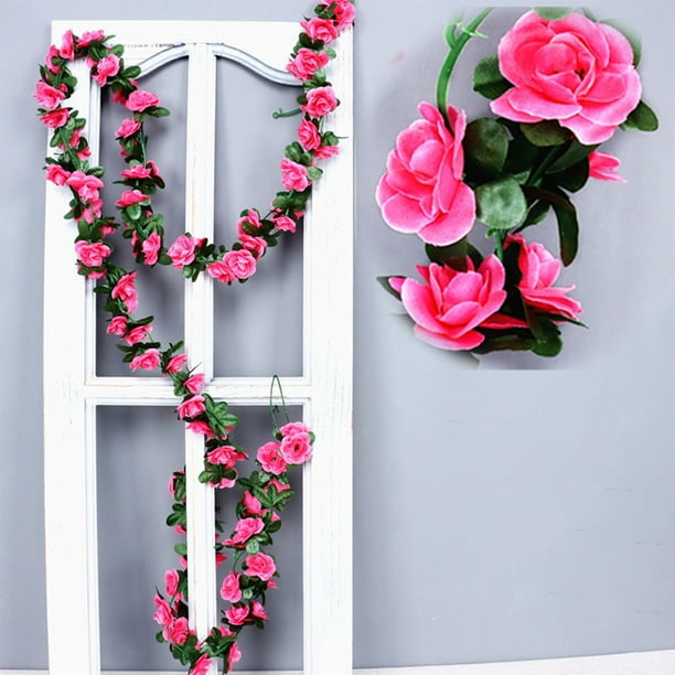 Enredaderas De Rosas De Plástico Arco de guirnalda artificial de sandías rojas de 250 cm (98 pies) con Rkxzt