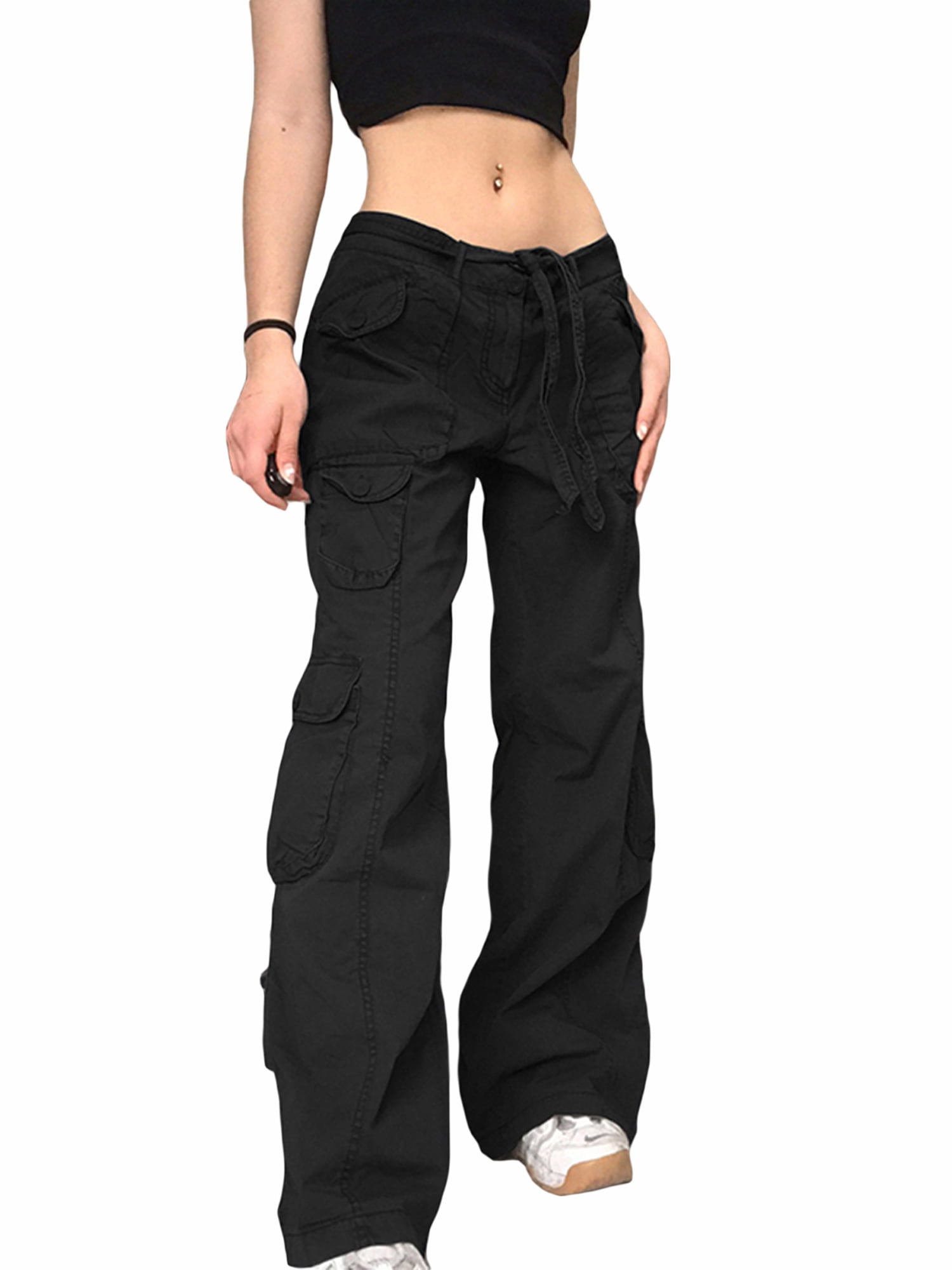 Women Cargo Jeans Low Rise Baggy Wide 