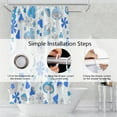 thumbnail image 6 of Blue Mushrooms Bathroom Shower Curtain Retro 70s 60s Funky Floral Hippie Boho Style Shower Curtain Washable Durable Fabric Home Decorative Shower Curtain with Hooks, 36x72 Inch, 6 of 6