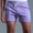 Purple, variant on AXXD Shorts Men Summer Solid Cotton Sports Elastic Mid-waist Lace-up Shorts Clearance