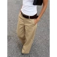 thumbnail image 3 of Women High Waist Wide Leg Pants, Loose Fit Long Trousers with Pockets for Daily Office Commute, 3 of 6
