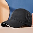 thumbnail image 4 of UDIYO Unisex Hat Hollow Out Sun Protection Spring Summer Adjustable Sweat-wicking Baseball Hat for Outdoor, 4 of 8