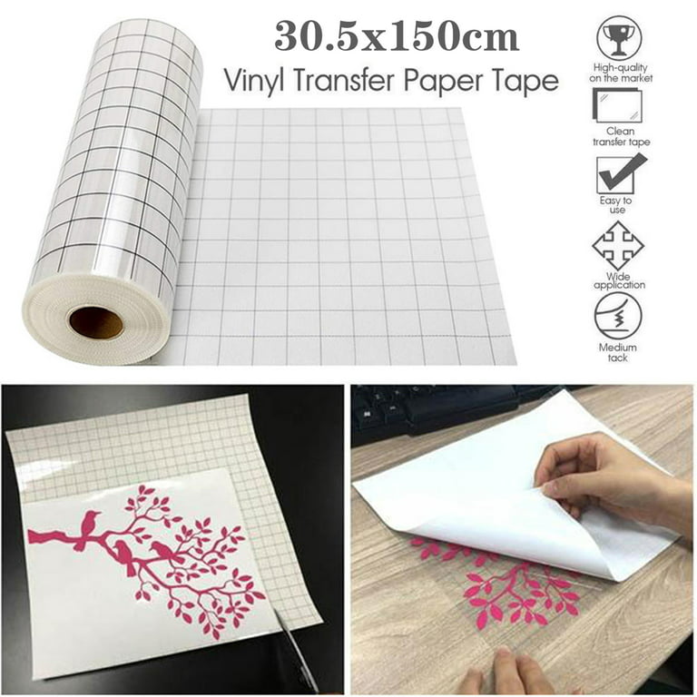  Clear Transfer Tape for Vinyl - 12 x 100' Roll, Made in USA,  Premium Vinyl Transfer Tape for Cricut & Silhouette Cameo, Medium to High  Tack Transfer Tape for Cricut Vinyl